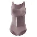 Body contenitivo da donna modellante con chiusura a gancetti in vita colore malva - colore fagiolo rosso