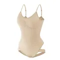 Body modellante beige taglie forti senza cuciture con controllo pancia e perizoma - Taglia S / Albicocca