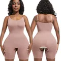 Nahtloser Shapewear Body in Übergröße mit Bauchkontrolle und offenem Schritt Design - S / Oberteil Und Unterteil / Altrosa