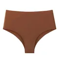 Nahtlose Damenunterwäsche aus Eisseide mit hoher Taille in Kaffeebraun - Skin brown