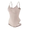 Body contenitivo modellante taglie forti color nudo con spalline regolabili donna - Taglia S / Kaki