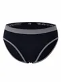 Slip senza cuciture blu scuro e grigio per donna con motivo geometrico a contrasto. - Taglia S / Pantaloni e gonne / Grigio Contrasto