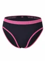 Slip da donna senza cuciture a vita bassa blu navy e rosa con raffinata trama geometrica. - Taglia S / Pantaloni e gonne / Contrasto Rosso Rosa