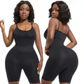 Black seamless high-waisted shapewear bodysuit for women with tummy control and butt lifting - Black