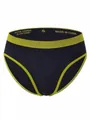 Slip da donna senza cuciture a vita bassa in blu navy con rifiniture verde lime a contrasto - Taglia S / Pantaloni e gonne / Contrasto verde