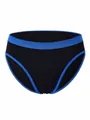 Seamless low-rise women's panties in black with blue contrast trim for comfortable daily wear - S / Bottoms / Blue Contrast
