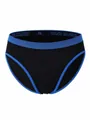 Slip da donna senza cuciture a vita bassa nero con finiture blu a contrasto per ogni giorno - Taglia S / Pantaloni e gonne / Blu Contrasto