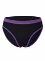 Culotte taille basse sans couture pour femme bleu marine avec bordure violette chic - Bloc de Couleur Violet