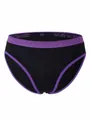 Seamless low-rise women's briefs in navy blue with purple contrast elastic waist - Purple Color Block