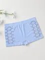 Light blue women's seamless boy-leg safety pants featuring geometric hollow-out side panels. - Sky Blue