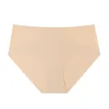 Seamless high-waist breathable women's panties in nude beige color - Skin Tone