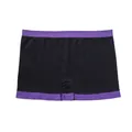 Women's high waisted sports boxer briefs in black and purple with textured weave - 2XL / Bottoms / Purple