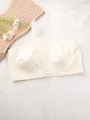 Seamless strapless tube top bra with front buckle in ivory white for women daily wear - S / Tops / Off White