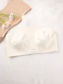 Seamless strapless tube top bra with front buckle in ivory white for women daily wear - S / Tops / Off White