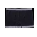 Women's high-waisted black boxer briefs with geometric pattern and grey trim - 2XL / Bottoms / Gray