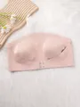 Seamless pink strapless bandeau bra for daily comfort - S / Tops / Pink