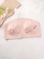 Seamless pink strapless bandeau bra for daily comfort - S / Tops / Pink