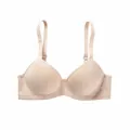 Soft beige seamless wireless push-up bra for women with adjustable straps and side support. - 70B / Tops / Nude