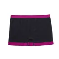 Women's high waist sports boxer briefs in black with purple trim and geometric pattern - 2XL / Bottoms / Rose Red
