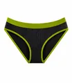 Nahtlose Unterhose mit hoher Taille in Schwarz und Neongrün mit geometrischem Muster - Grün
