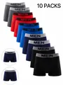 10-pack of men's seamless high-stretch breathable boxer briefs in assorted colors - M / 10 Pieces/Pack / As Shown