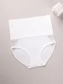 Seamless high-waist tummy control underwear in white with breathable honeycomb mesh design - S / Bottoms / White