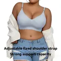 Macro view of seamless light blue push-up bra with adjustable straps for strong support - Grey Blue