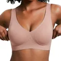 Hochwertiger nahtloser Jelly-BH mit tiefem V-Ausschnitt und atmungsaktivem Design - Nude Rosa