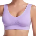 Reggiseno sportivo viola senza cuciture e ferretto con design traforato per yoga e fitness - Viola