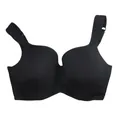 Seamless plus size push-up bra in classic black featuring full cup support and wide straps - 34/75F / Tops / Black