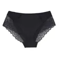 Detailed view of high-waisted black lace panties featuring elegant floral embroidery patterns - 1XL / Bottoms / Black