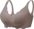Seamless wireless bra with wavy edges in mauve, offering soft support and comfort. - S / Tops / Gray