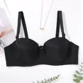 Elegant black seamless strapless bra with a smooth finish and anti-slip design for dresses - Black