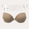 Sujetador invisible nude con tirantes transparentes y cierre frontal de pedrería - 34/75B / Tops / Caqui