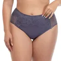 Hoch taillierte Spitzenunterhose für Damen in Grauviolett, bequemes Übergröße-Design - 3XL / Unterteile / Violettgrau (Übergröße)