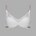 White push-up bra featuring sexy mesh panels and Just My Luck lettered straps design. - 34/75B / White