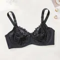 Elegant black lace full cup bra with underwire and comfortable wide straps - 38/85D / Tops / Black