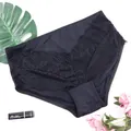 Elegant black lace high-waist seamless panties for women in soft stretch fabric - 2XL / Bottoms / Black