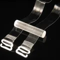 Transparent 1.2cm invisible bra straps with metal hooks for women outfit - One Size / Clear