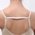 Adjustable elastic white non-slip bra strap clip for women sports and daily wear - One Size / White