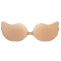 Nude wing-shaped silicone adhesive invisible bra with front buckle for strapless support - Letter A / Tops / Nude