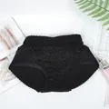 High waist black floral lace butt lifting control panties with tummy control feature - 123 Vine Middle Waist Black