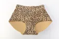 High-waisted leopard print butt lifter padded panties with stylish scalloped edges - 189 Leopard Middle Waist