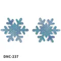 Sexy blau holografisch glitzernde Schneeflocken Nippelcover für Weihnachtsfeier - 1 Paar Packung / Schneeflocken-Stil (DNC-237)