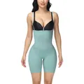 Professional seamless high waist body shaper in mint green for firm tummy control - XL / Top And Bottom / Green