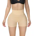 Beige high waist mesh shapewear for women with tummy control and hip lifting features - XL / Bottoms / Nude