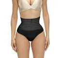 Culotte gainante noire taille haute sans couture avec ceinture élastique - S / Bas / Noir
