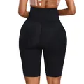 High-waist tummy control shaper shorts with hip pads in black finish - S / Bottoms / Black
