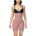 Seamless high-waisted shapewear bodysuit in dusty rose for tummy control and body slimming - XL / Top And Bottom / Dusty Pink