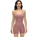 Premium seamless high-elastic postpartum recovery shapewear bodysuit in dusty rose - S / Top And Bottom / Dusty Pink